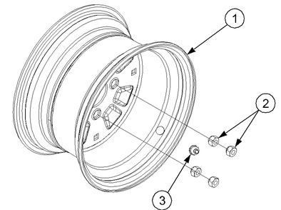 Rear Wheel Diagram and Parts List for 2518-44 13A208L100-13B288L100 Cub Cadet Lawn Tractor